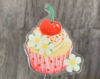 Cherry Cupcake Pin Badge