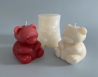 Moule à bougie en silicone, petit nounours épais pour créer vos propres bougies avec de la cire