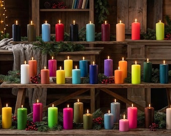Wax dyes, candle dyes for dyeing candles yourself. Wax dyeing in many colors, pastel and neon. Colors: rapeseed wax, paraffin, stearin, soy.