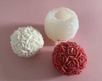 Moule à bougie en silicone, grande boule de rose, réalisez vous-même des bougies roses romantiques, idéales pour la Saint-Valentin