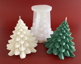 Moule à bougies en silicone, forme épaisse, sapin de noël pour noël Fabriquez vous-même des bougies avec des moules en silicone pièces uniques DIY