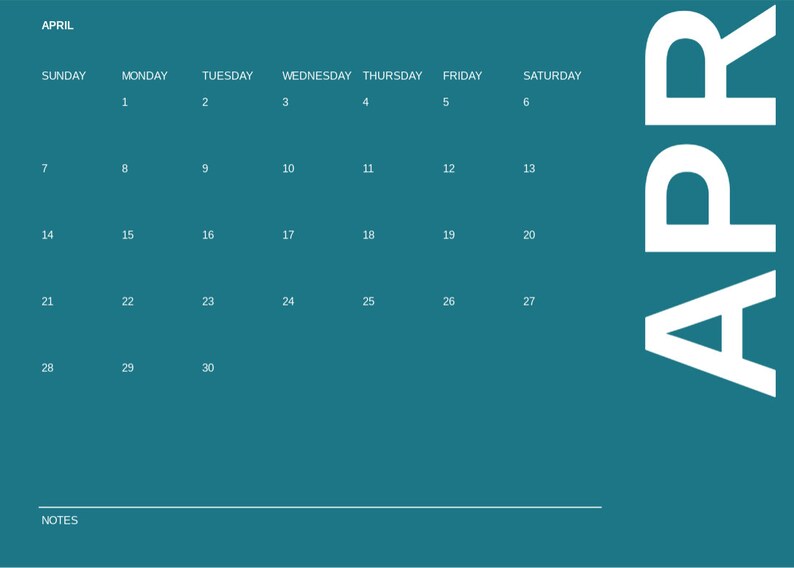 Printable Calendar 2024 Annual and Monthly Etsy