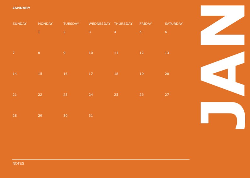 Printable Calendar 2024 Annual and Monthly Etsy