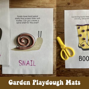 Garden Play Dough Mats, Printable Preschool Activities, Fine Motor, Play Doh Mat, Montessori, Toddler Activity, Letter Tracing