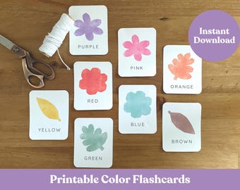 Nature-Inspired Color Flashcards: Preschool & Toddler Learning (PDF Download)