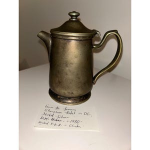 Vintage D.W. Haber Shoreham Hotel Nickel Silver Coffee Pot c. 1930 Washington DC