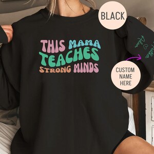 Custom Mama Shirt, Mom Shirt With Names, Mother&#39;s Day Gift, Mom Life Shirt, Womens Empowerment Shirt, Retro Teachers Shirt, Gift for mom