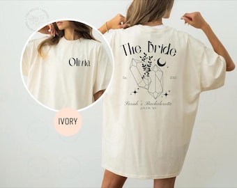 Custom Halloween Bachelorette Shirts, Witch Bach Tshirts, Gothic Bridal Party, Personalized Goth Bachelorette, Spooky Bride Gothic Wedding