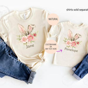 Coquette Bunny Ears Sweatshirt, Personalized Easter Bunny Shirt, Rabbit Tee, Aesthetic Soft Girl Spring Outfit, Pastel Easter Gift for Women