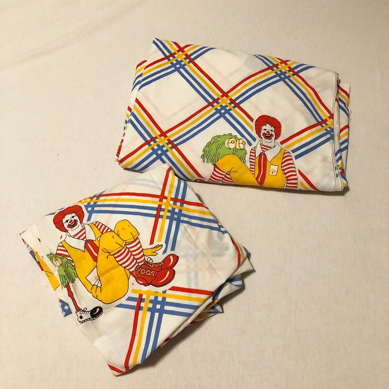 Vintage 1978 McDonalds Twin Flat & Fitted Sheet Set