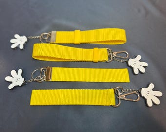 Tira de la pestaña amarilla: llavero, cordón, correa, colgante, pulsera, soporte para orejas.