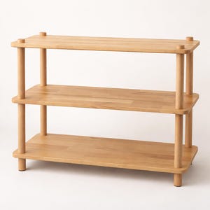 Handmade Beech Wood Media Console: Minimalist TV Stand Bookcase image 9