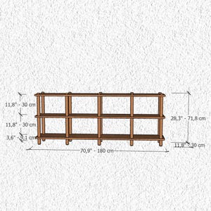Handmade Beech Wood Media Console: Minimalist TV Stand Bookcase image 19