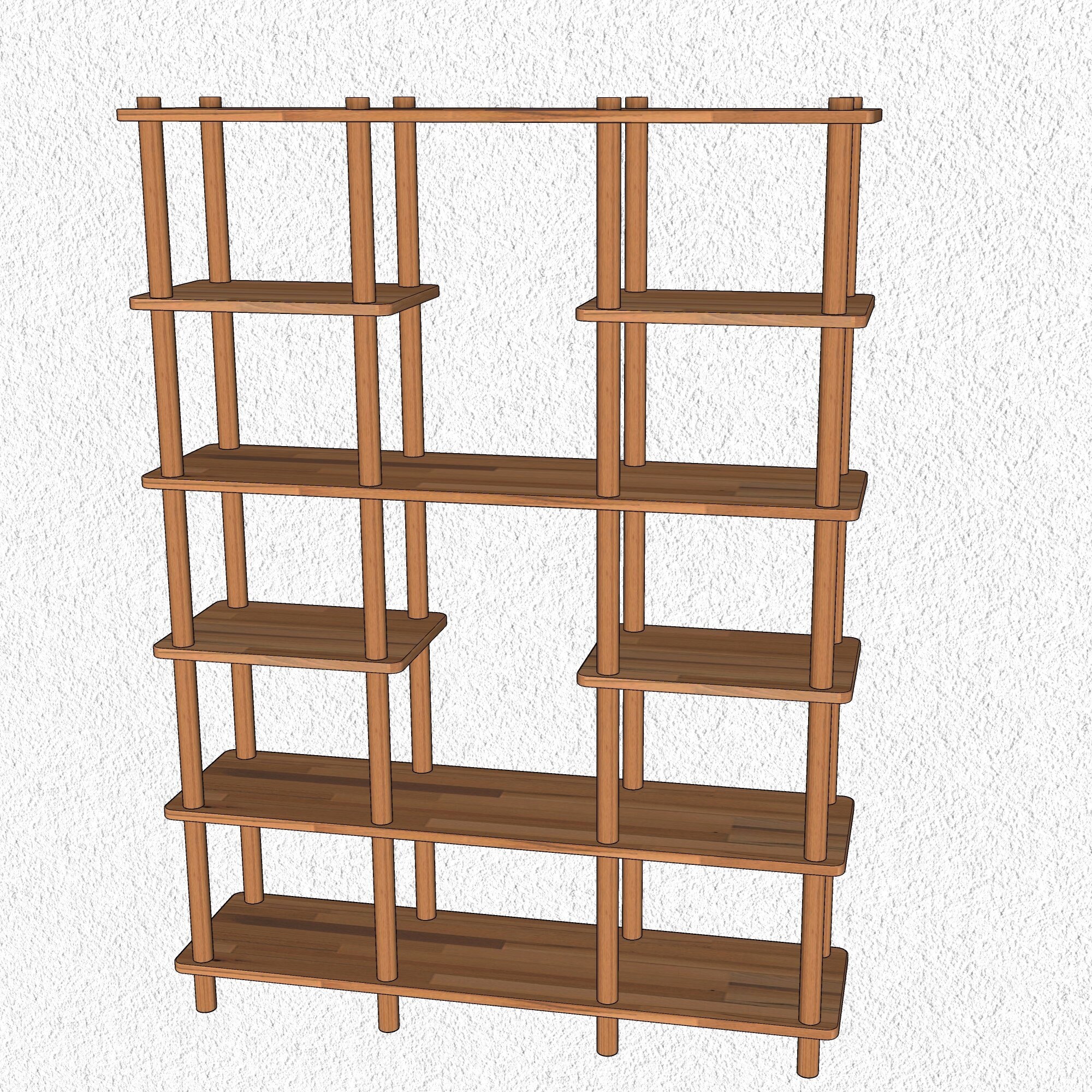 Solid Beech Wood Bookshelf, Solid Wood Bookcase With 6 Shelves, Custom Bookcase, Farm House