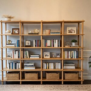 Handmade Beech Wood Bookshelf | Open Shelving Room Divider - Etsy