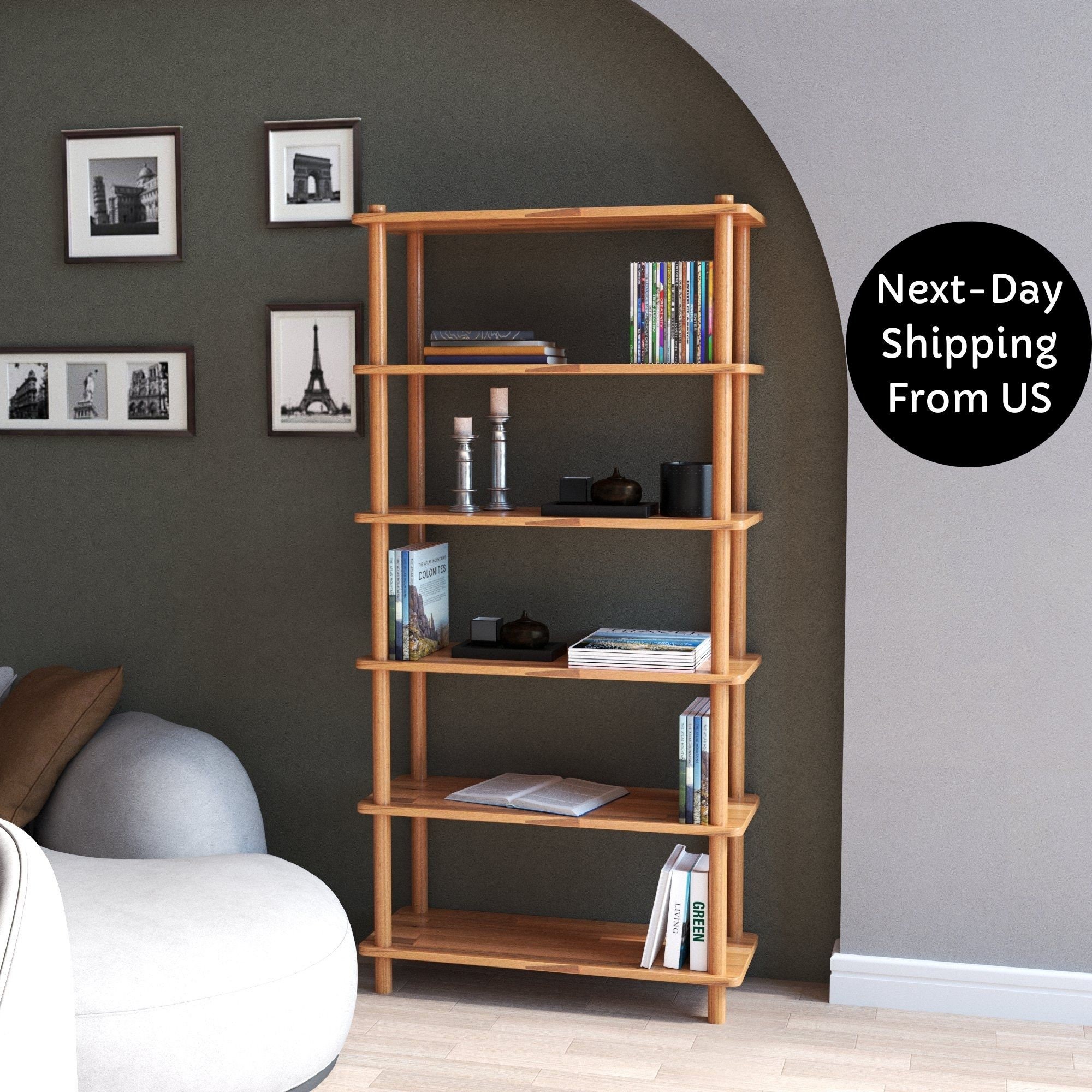 Solid oak online room divider bookcase