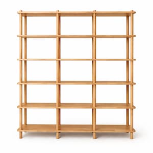Handmade Beech Wood Bookshelf | Open Shelving Room Divider - Etsy