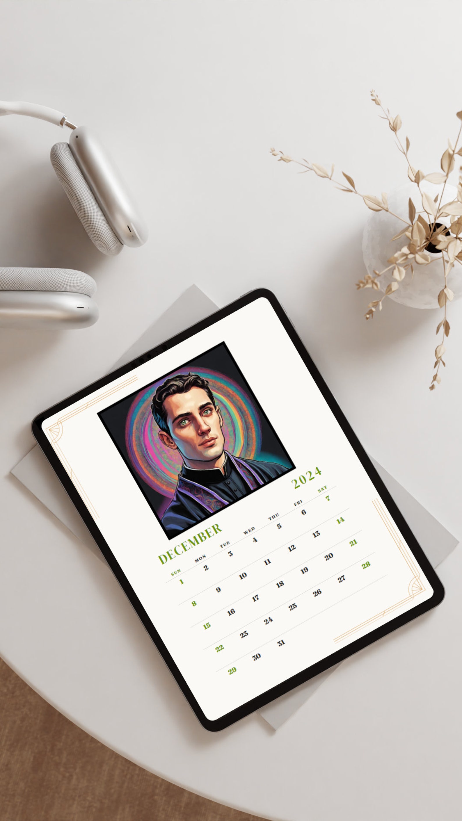 Hot Priest 2025 Calendar. Printable Calendario Romano CMYK/RGB PDF