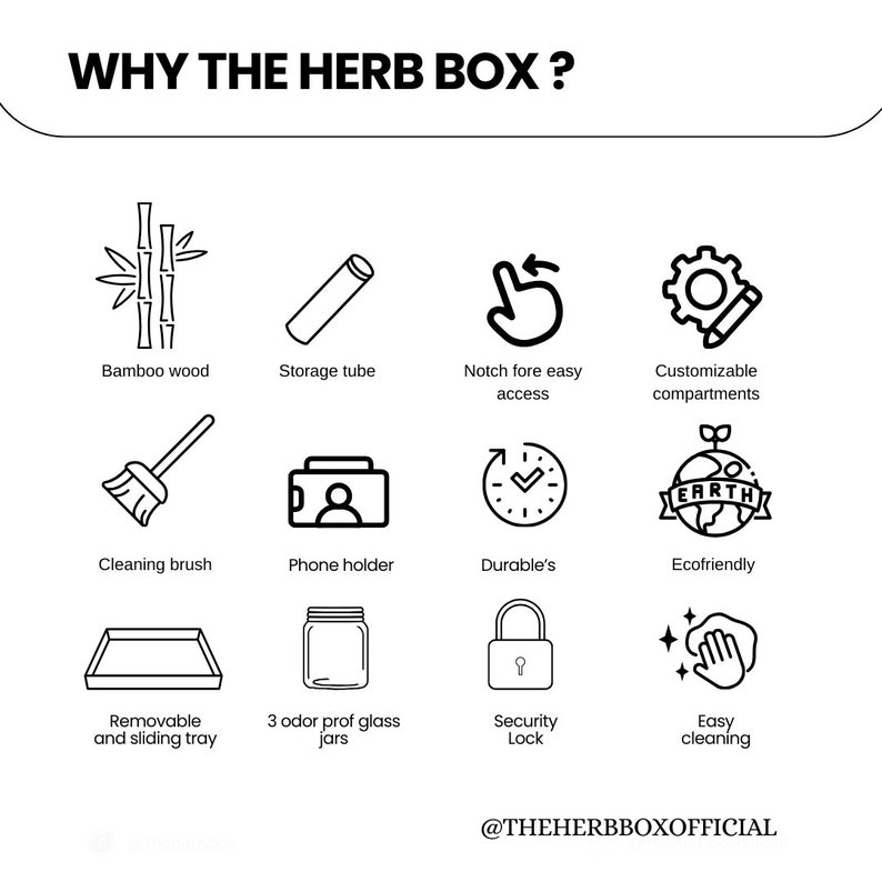 Black Natural Bamboo Storage Box, Accessories and Sliding Tray