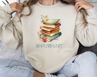 Booktrovert Crewneck Sweatshirt, Book Club, Book Lovers, Fall Clothing, Christmas Gifts