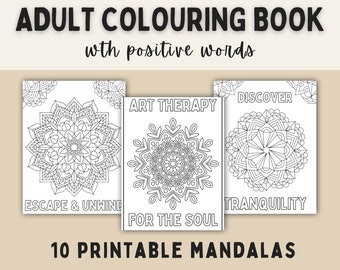 Adult Colouring Book | Printable Colouring Book | Mandalas Colouring Book | PDF Colouring Book