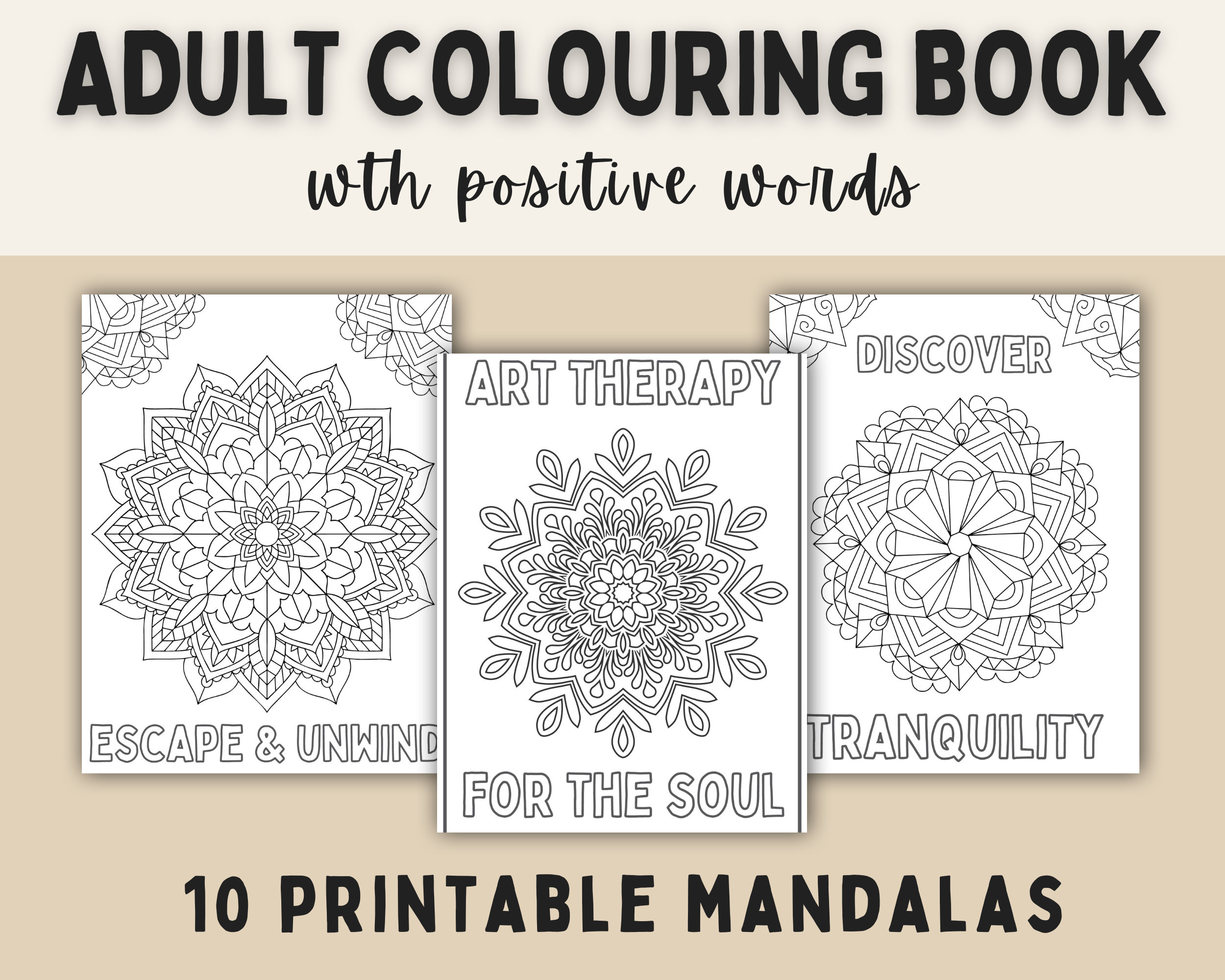 Adult Colouring Book | Printable Colouring Book | Mandalas Colouring ...