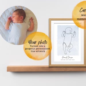 Personalised watercolour printable birth poster | scale 1:1 | Personalised newborn poster | Digital file