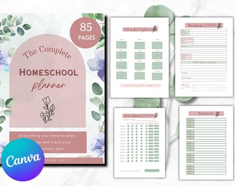 Homeschool Planner Printable: Editable Teacher Planner (Instant Download)
