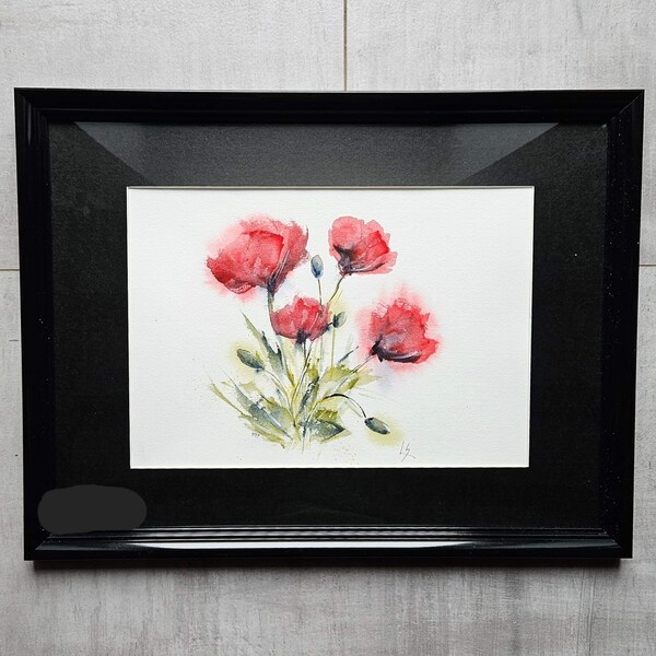 Aquarelle "Coquelicots"