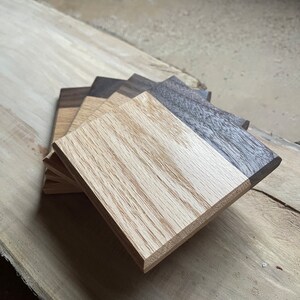 Walnut & Oak Hardwood Coasters -- Handmade -- Set of Four Coasters -- Free Shipping