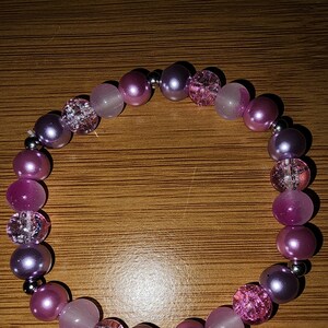Multi pink colored beaded bracelet