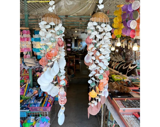 Handgefertigtes Muschel Windspiel-Tinkly Winkler - Muschel Anhänger Strand Windspiele, Kronleuchter Klangspiel, Geschenke für Sie, Geschenkideen, Meer Strand