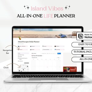 Island Escapes Notion Planner | Notion Template | All In One Notion Planner |2024 Notion Planner