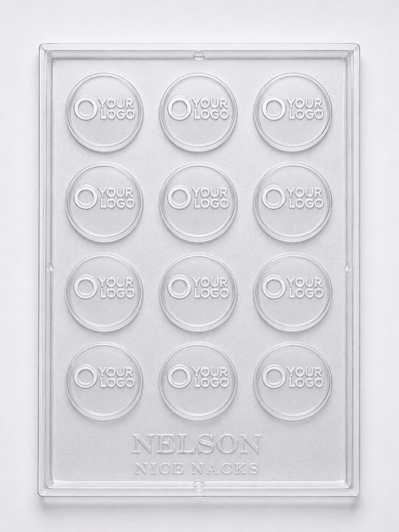 Custom Logo Chocolate Mold | Personalized Chocolate Medallion Mold | Business Logo Candy Mold | Corporate Event Mold | Custom Candy Mold