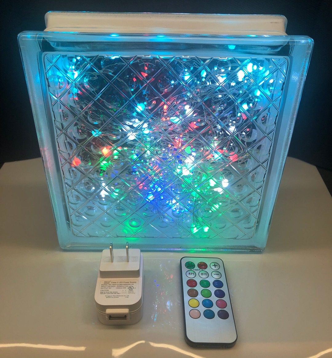 Clear Glass Tile Light Etsy