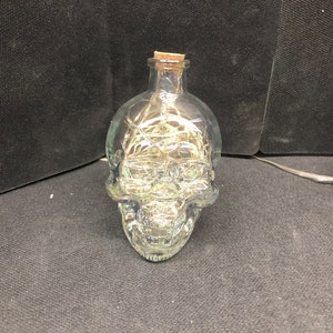 Lighted Small Glass Skull