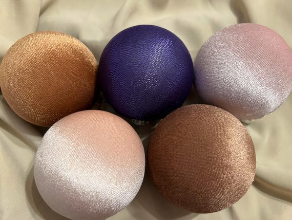 Velvet Christmas Ornaments set of six.