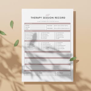 Counselor progress note printable template