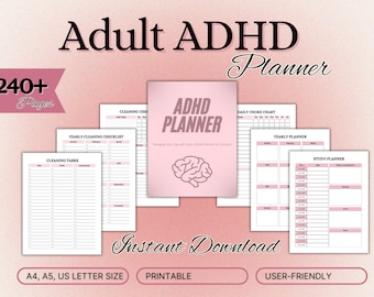 Adhd Planner Adult, Adhd Planner Printable, ADHD Productivity Planner, adhd digital download, adhd daily planner, adhd life planner PDF