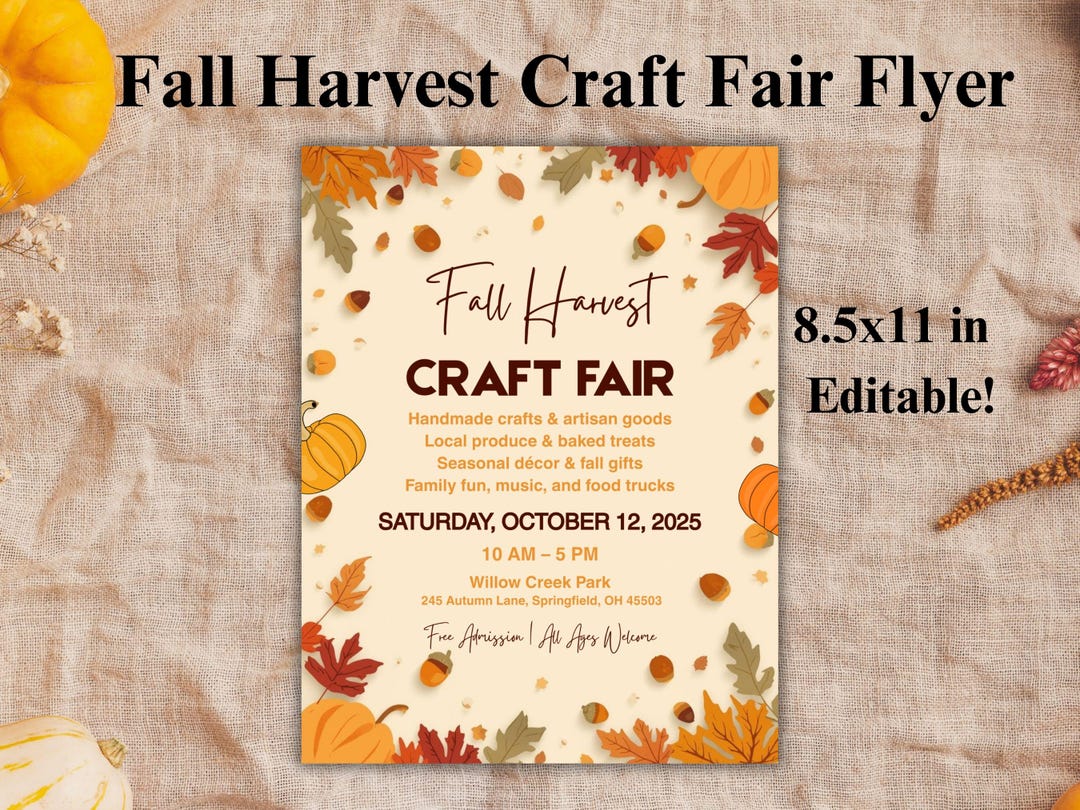 fall-harvest-craft-fair-flyer-template-autumn-festival-poster