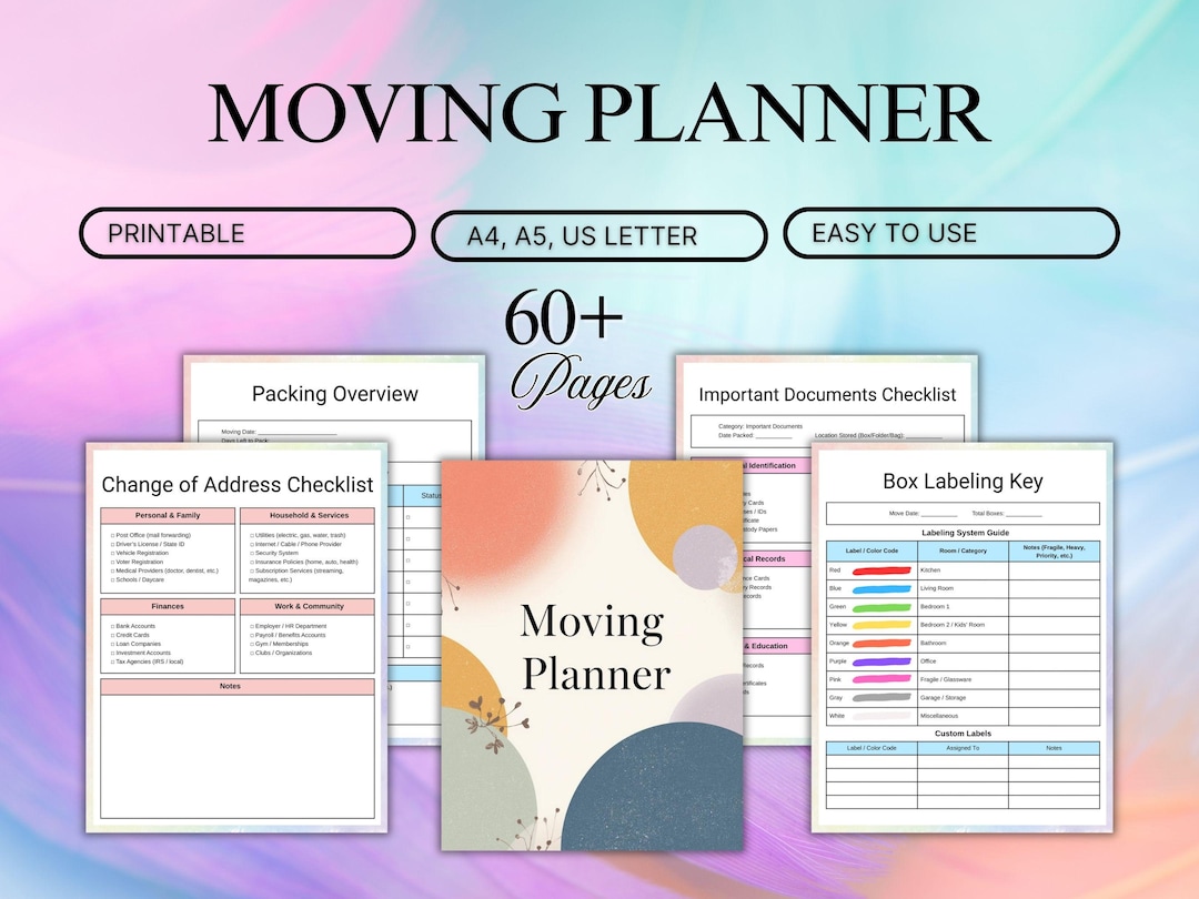 Moving Checklist & Planner Bundle | 60-page Relocation Planner ...