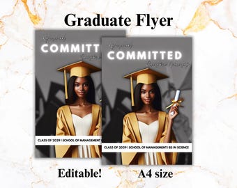 College Decision Day Flyer Template, Senior Graduation Announcement, University Commitment Canva Template, Editable Digital Download