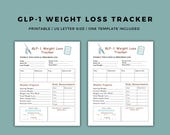 GLP-1 Weight Loss Tracker Printable | Injection Log and Wellness Planner | Pharmacist Designed US Letter Download