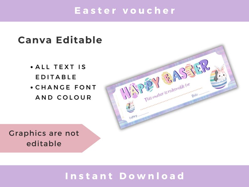 Editable Happy Easter Egg Hunt Voucher, Easter Egg Hunt Ticket Template ...