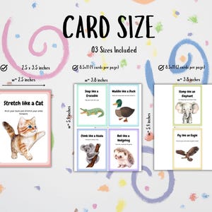 Fun and engaging action flashcards with animal-inspired movements, perfect for toddlers and preschoolers
