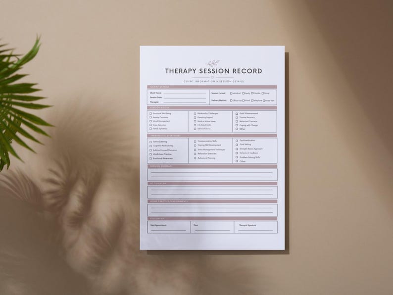 Counseling session note Word document