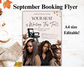 Editable New Client Flyer Template, Hair Braids Lashes Wig Installs Makeup Nails Booking Flyer, Booking Flyer, Holiday Deal Flyer, Canva