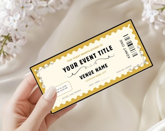 Editable Event Ticket Template, Printable Surprise Gift Ticket, Custom Event Voucher, Instant Digital Download