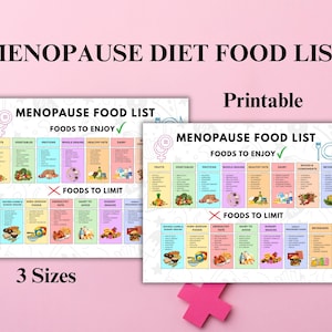 Menopause Friendly Diet Food List PDF | Hormone Support Chart | Printable Midlife Health Guide | US Letter, A4, Tabloid | Instant Download