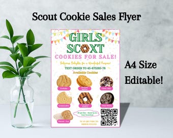 Scxxt Cookies Sale Flyer Editable, Cookie Menu Poster, Adventure Cookies Sale Flyer Template, Cookie Marketing Kit, Cookie Booth Sign